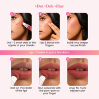 Pout & Blush Nude Lip & Cheek Blurring Wand – Combo of 3 - Glam Nude Trio