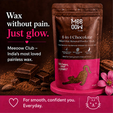 4-in-1 Chocolate Bikini Hair Removal Wax Powder Mask 80g (₹10 per use)