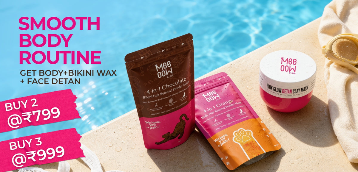 Meeoow Club 10 Min Painless Bikini Wax Powder - For Bright, Smooth and Gentle Skin Care