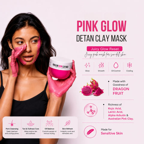 Chocolate Bikini Hair Removal Mask + Orange Body Hair Removal Mask + Pink Glow Detan Clay Mask - Combo of 3
