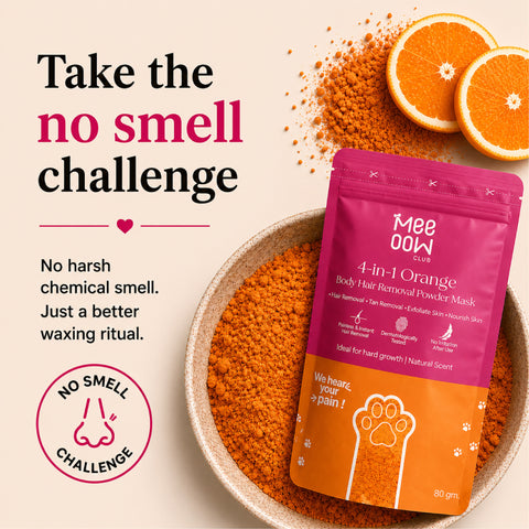 4-in-1 Orange Body Hair Removal Wax Powder Mask ₹299 fullbody
