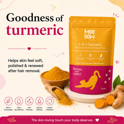 4-in-1 Turmeric Bikini Hair Removal Wax Powder Mask 80g (₹10 per use)